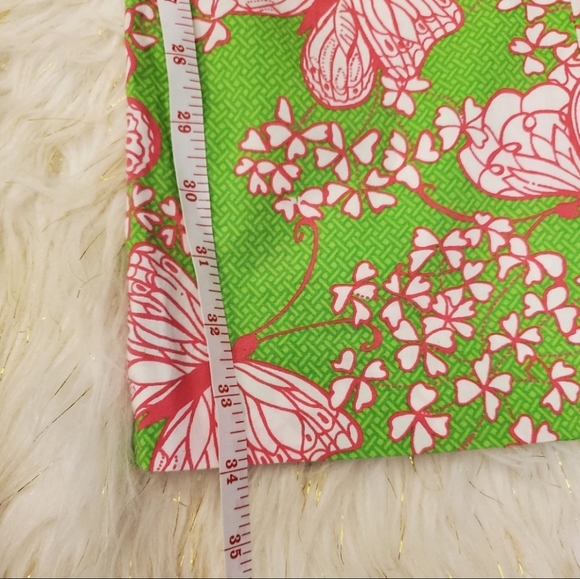 Lilly Pulitzer Green Cropped Pants Butterfly Design Size 2 - Picture 5 of 6
